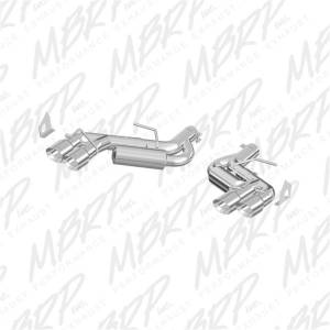 MBRP - MBRP 2016-2024 Chevy Camaro 6.2L w/ NPP 3in Alum Race Dual Axle Back w/ 4in Quad Polished Tips - S7036AL - Image 1