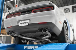 MBRP - MBRP 15-16 Dodge Challenger RT 5.7L T304 SS 3in Dual Rear Cat-back CF Quad Tips - Street - S71153CF - Image 4