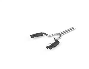 MBRP 18-19 Ford Mustang GT 5.0 3in Dual Split Rear Cat Back w/ Quad 4in Dual Wall Tips- Black Coated - S7205BLK