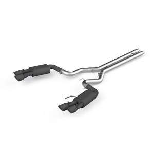 MBRP - MBRP 18-19 Ford Mustang GT 5.0 3in Dual Split Rear Cat Back w/ Quad 4in Dual Wall Tips- Black Coated - S7205BLK - Image 2