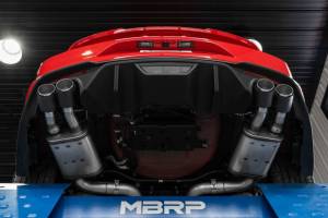 MBRP - MBRP 18-20 Ford Mustang GT 5.0 w/ Quad Tip Active Exhaust Cat Back Split Rear T304 w/ Carb Fib Tips - S72093CF - Image 2