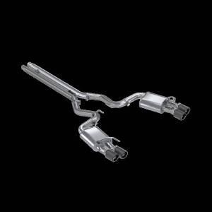 MBRP - MBRP 18-20 Ford Mustang GT 5.0 w/ Quad Tip Active Exhaust Cat Back Split Rear T304 w/ Carb Fib Tips - S72093CF - Image 4