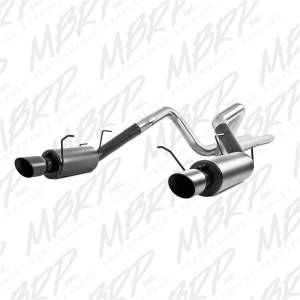 MBRP 11-14 Ford Mustang GT 5.0L 3in Cat Back Dual Split Rear Street Version 4in Tips - Black - S7258BLK