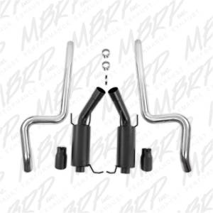 MBRP - MBRP 11-14 Ford Mustang GT 5.0L 3in Cat Back Dual Split Rear Street Version 4in Tips - Black - S7258BLK - Image 5