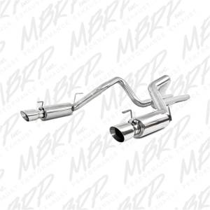 MBRP 05-09 Ford Shelby GT500 / GT Dual Split Rear Race Version, T409 4in Tips Exhaust System - S7270409