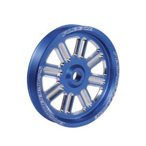 Fleece Performance Dodge Cummins Dual Pump Spoke Pulley (For Use w/ FPE Dual Pump Bracket) Blue - FPE-34211-BLU-SPK