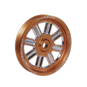 Fleece Performance Dodge Cummins Dual Pump Spoke Pulley (For Use w/ FPE Dual Pump Bracket) Orange - FPE-34211-ORG-SPK