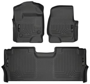 Husky Liners 17-19 F-250/F-350/F-450 Crew Cab Weatherbeater Black Front & 2nd Seat Floor Liners - 94061