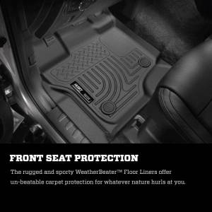 Husky Liners - Husky Liners 17-19 F-250/F-350/F-450 Crew Cab Weatherbeater Black Front & 2nd Seat Floor Liners - 94061 - Image 2