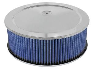 aFe MagnumFLOW Air Filters Round Racing P5R A/F Chrome Assy 14x5: Blk/Blue E/M 18-21403
