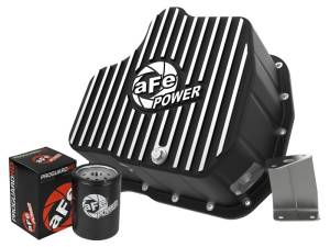 aFe - aFe POWER GM Diesel Trucks 01-10 V8-6.6L (td) Pro Series Engine Oil Pan Black w/ Machined Fins 46-71070B - Image 1