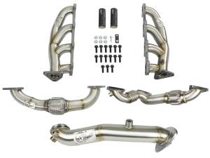 aFe Twisted Steel Header & Connection Pipe Combo GM Diesel Trucks 15-16 V8-6.6L (td) LML 48-34137