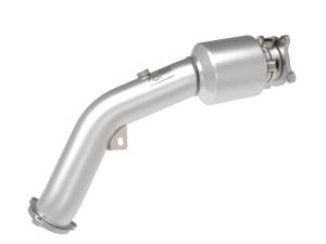 aFe - aFe 09-16 Audi A4/A5 (B8) L4-2.0L (t) Twisted Steel 3in. Downpipe - 304 Stainless w/ Cat 48-36410-YC - Image 1