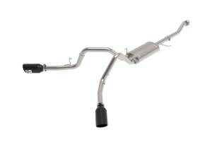 aFe - aFe Vulcan 3in 304 SS Cat-Back Exhaust 2021 Ford F-150 V6 2.7L/3.5L (tt)/V8 5.0L w/ Black Tips 49-33126-B - Image 1