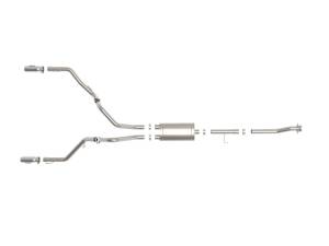 aFe - aFe Vulcan 3in 304 SS Cat-Back Exhaust 2021 Ford F-150 V6 2.7L/3.5L (tt)/V8 5.0L w/ Polished Tips 49-33127-P - Image 7