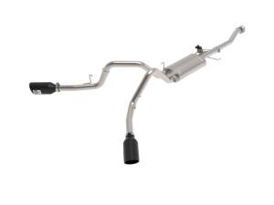 aFe - aFe Gemini XV 3in 304 SS Cat-Back Exhaust 2021 Ford F-150 V6 2.7L/3.5L (tt)/V8 5.0L w/ CO Black Tips 49-33129-B - Image 1