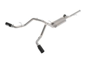 aFe - aFe Gemini XV 3in 304 SS Cat-Back Exhaust w/ Cutout 14-19 GM Trucks 4.3L/5.3L w/ Black Tips 49-34132-B - Image 1