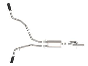 aFe - aFe Gemini XV 3in 304 SS Cat-Back Exhaust w/ Cutout 09-18 GM Trucks 4.3L/4.8L/5.3L w/ Black Tips 49-34133-B - Image 8