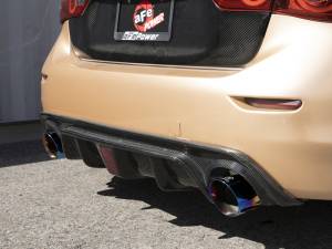 aFe - aFe 14-15 Infiniti Q50 V6 3.7L Takeda 2-1/2in 304 SS Cat-Back Exhaust System w/ Blue Flame Tips 49-36136-L - Image 2