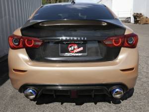 aFe - aFe 14-15 Infiniti Q50 V6 3.7L Takeda 2-1/2in 304 SS Cat-Back Exhaust System w/ Blue Flame Tips 49-36136-L - Image 3