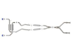 aFe - aFe 14-15 Infiniti Q50 V6 3.7L Takeda 2-1/2in 304 SS Cat-Back Exhaust System w/ Blue Flame Tips 49-36136-L - Image 5