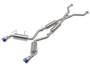 aFe - aFe Takeda 09-20 Nissan 370z 2-1/2 IN 304 Stainless Steel Cat-Back Exhaust System w/ Blue Flame Tip 49-36139-L - Image 1
