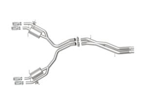 aFe - aFe 18-20 Audi RS5 Coupe MACH Force-Xp 3in to 2.5in 304 SS Axle-Back Exhaust System-Quad Polish Tips 49-36427-P - Image 5