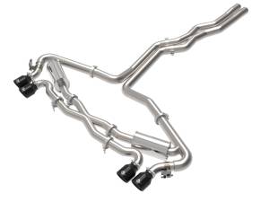 aFe - aFe 20-22 Audi RS6 Avant V8 4L (tt) MACH Force-Xp 3in to 2.5in 304 SS Cat-Back Exhaust w/ Black Tip 49-36448-B - Image 1