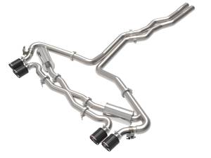 aFe - aFe 20-22 Audi RS6 Avant V8 4L (tt) MACH Force-Xp 3in to 2.5in 304 SS Cat-Back Exhaust w/ Carbon Tip 49-36448-C - Image 1