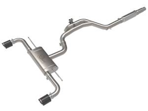 aFe - aFe Gemini XV 3in to 2 1/2in 304 SS Cat-Back Exhaust 22-23 Volkswagen GTI (MK8) 2.0L w/ Carbon Tips 49-36451-C - Image 1
