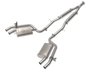aFe - aFe Gemini XV 3in to Dual 2-1/2in 304 SS Cat-Back Exhaust w/ Cut-Out 18-21 Kia Stinger L4-2.0L (t) 49-37034 - Image 1