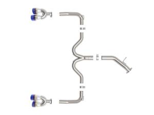 aFe - aFe 22-24 Kia Forte GT 1.6L 3in-2.5in 304 Stainless Steel Axle-Back Exhaust w/ Blue Flame Tips 49-37039-L - Image 5