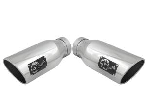 aFe - aFe Large Bore-HD 4in 409 Stainless Steel DPF-Back Exhaust w/Polished Tips 15-16 Ford Diesel Truck 49-43122-P - Image 2