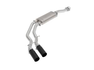 aFe - aFe Rebel 3in 409 SS Cat-Back Exhaust 2021 Ford F-150 V6 2.7L/3.5L (tt)/V8 5.0L w/ Black Tips 49-43128-B - Image 1
