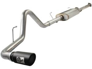 aFe - aFe MACHForce XP Exhausts Cat-Back SS-409 EXH CB Toyota Tundra 10-11 V8-5.7L 145.7 WB (blk tip) 49-46008-B - Image 1