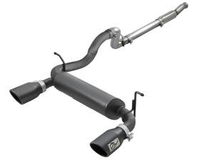 aFe - aFe Rebel Series 409 Stainless Steel Cat-Back Exhaust 18-21 Jeep Wrangler JL 2.0L (t) - Black Tip 49-48096-B - Image 1