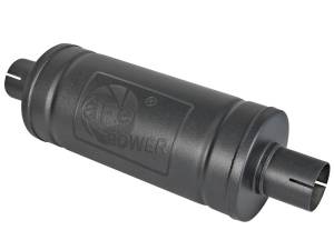 aFe - aFe MACH Force-Xp 409 SS Muffler w/ Black finish 2-1/2in Inlet & Outlet 14in x 16in Diameter 49M00007-B - Image 1