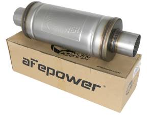 aFe - aFe MACH Force-Xp 409 SS Muffler 3in Center/Center 14in L x 6in Dia - Round Body 49M00012 - Image 5