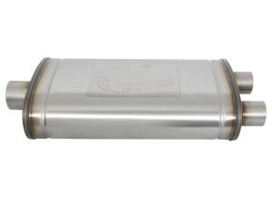 aFe - aFe MACHForce XP SS Muffler 3in Center Inlet / 2.5in Dual Outlets 22in L x 11in W x 6in H Body 49M00014 - Image 3