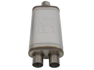 aFe - aFe MACHForce XP SS Muffler 3in Center Inlet / 2.5in Dual Outlets 18in L x 9in W x4in H Body 49M00018 - Image 4