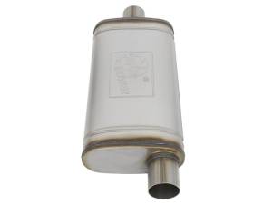 aFe - aFe MACHForce XP SS Muffler 2.5in Center Inlet / 2.5in Offset Outlet 18in L x 9in W x4in H Body 49M00019 - Image 4