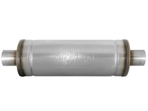 aFe - aFe MACH Force-Xp 409 SS Muffler 2.5in Center/Center 18in L x 6in Dia - Round Body 49M00021 - Image 2