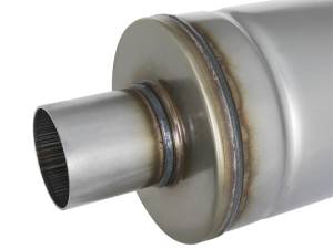 aFe - aFe MACH Force-Xp 409 SS Muffler 2.5in Center/Center 18in L x 6in Dia - Round Body 49M00021 - Image 4