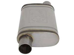 aFe - aFe MACH Force-Xp 409 SS Muffler 2.5in Offset Inlet/2.5in Offset Outlet 14in L x 9in W x 4in H Body 49M00028 - Image 2