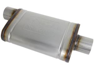 aFe - aFe MACHForce XP SS Muffler 3in Center Inlet / 3in Outlet 9in L x 4in W x 14in Body 49M00031 - Image 1