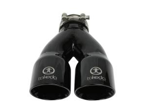 aFe - aFe Takeda 2.5in 304 Stainless Steel Clamp-on Exhaust Tip 2.5in Inlet 3in Dual Outlet - Black 49T25364-B10 - Image 3