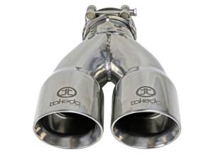 aFe - aFe Takeda 2.5in 304 Stainless Steel Clamp-on Exhaust Tip 2.5in Inlet 3in Dual Outlet - Polished 49T25364-P10 - Image 3
