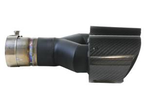 aFe - aFe Takeda 2.5in 304 Stainless Steel Clamp-on Exhaust Tip Driver side 2.5in Inlet 4in Dual-Carbon 49T25480-C122 - Image 2
