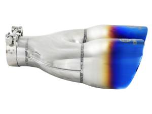 aFe - aFe Takeda 2.5in 304 Stainless Steel Clamp-on Exhaust Tip Driver Side 2.5in Inlet 4inDual-Blue Flame 49T25484-L122 - Image 2