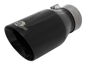aFe - aFe MACH Force-Xp Univ 304 SS Double-Wall Clamp-On Exhaust Tip - Black - 3in Inlet - 4.5in Outlet 49T30454-B092 - Image 1